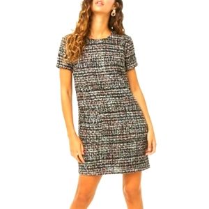 Forever 21 Black/Metallic Tweed Mini Dress Size S